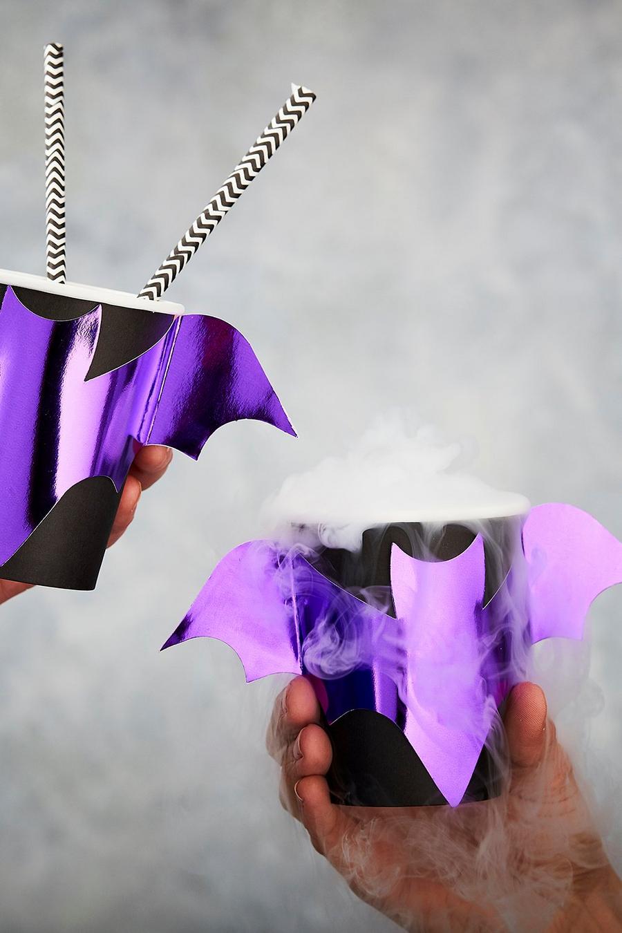 5-pack Halloween-vleermuisbekers met paarse folie image number 1