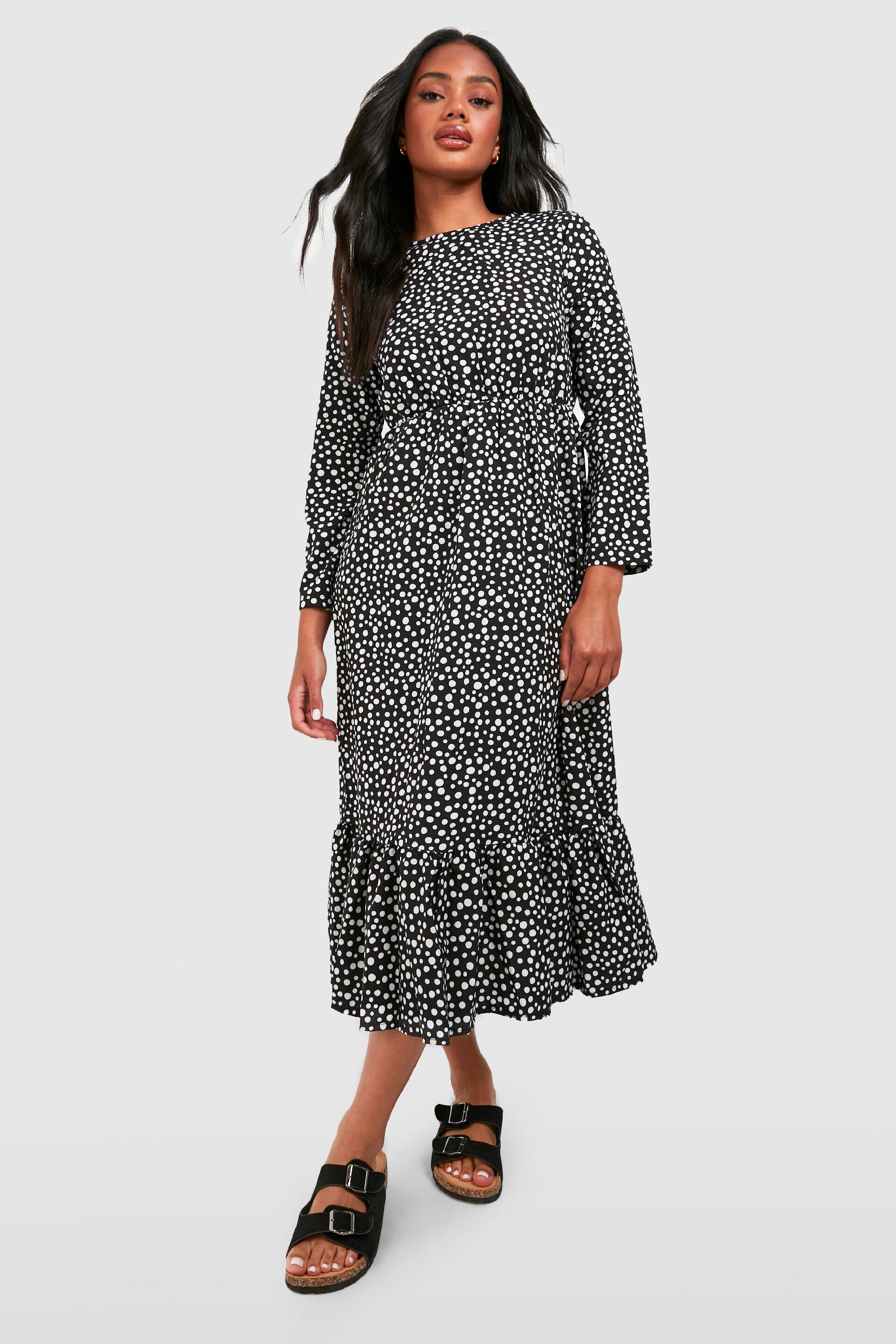 Boohoo spotty clearance dress