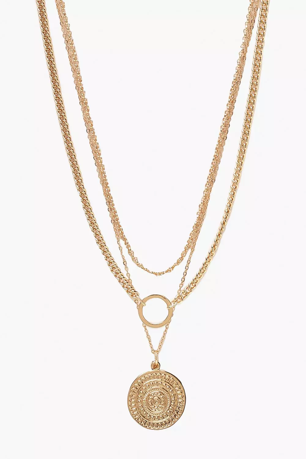 O Ring Coin Chain Necklace Boohoo