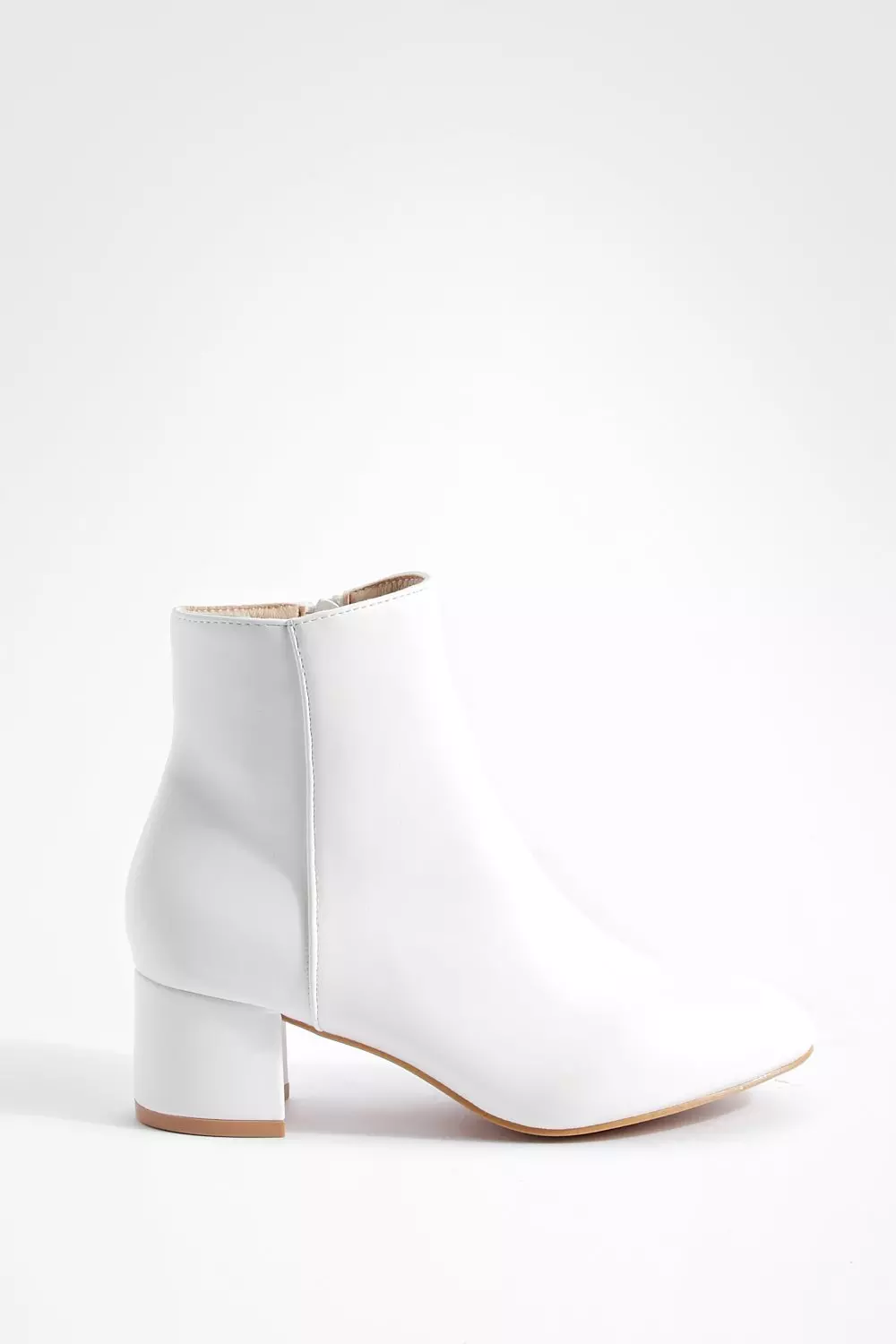 White Basic Block Heel Shoe Boots alternative image