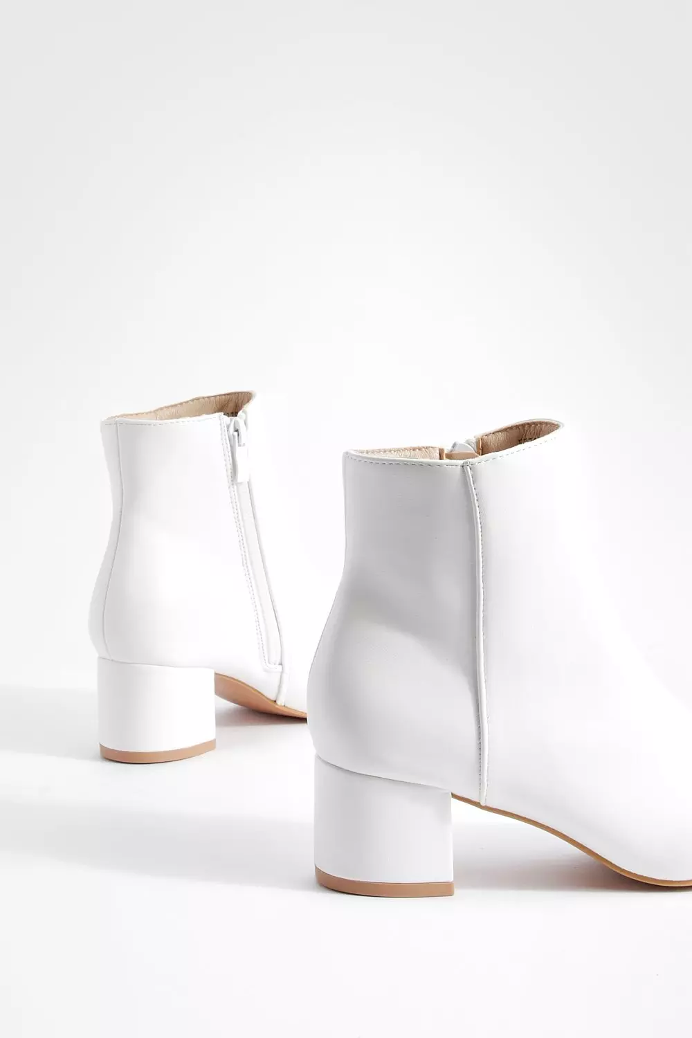 White Basic Block Heel Shoe Boots alternative image