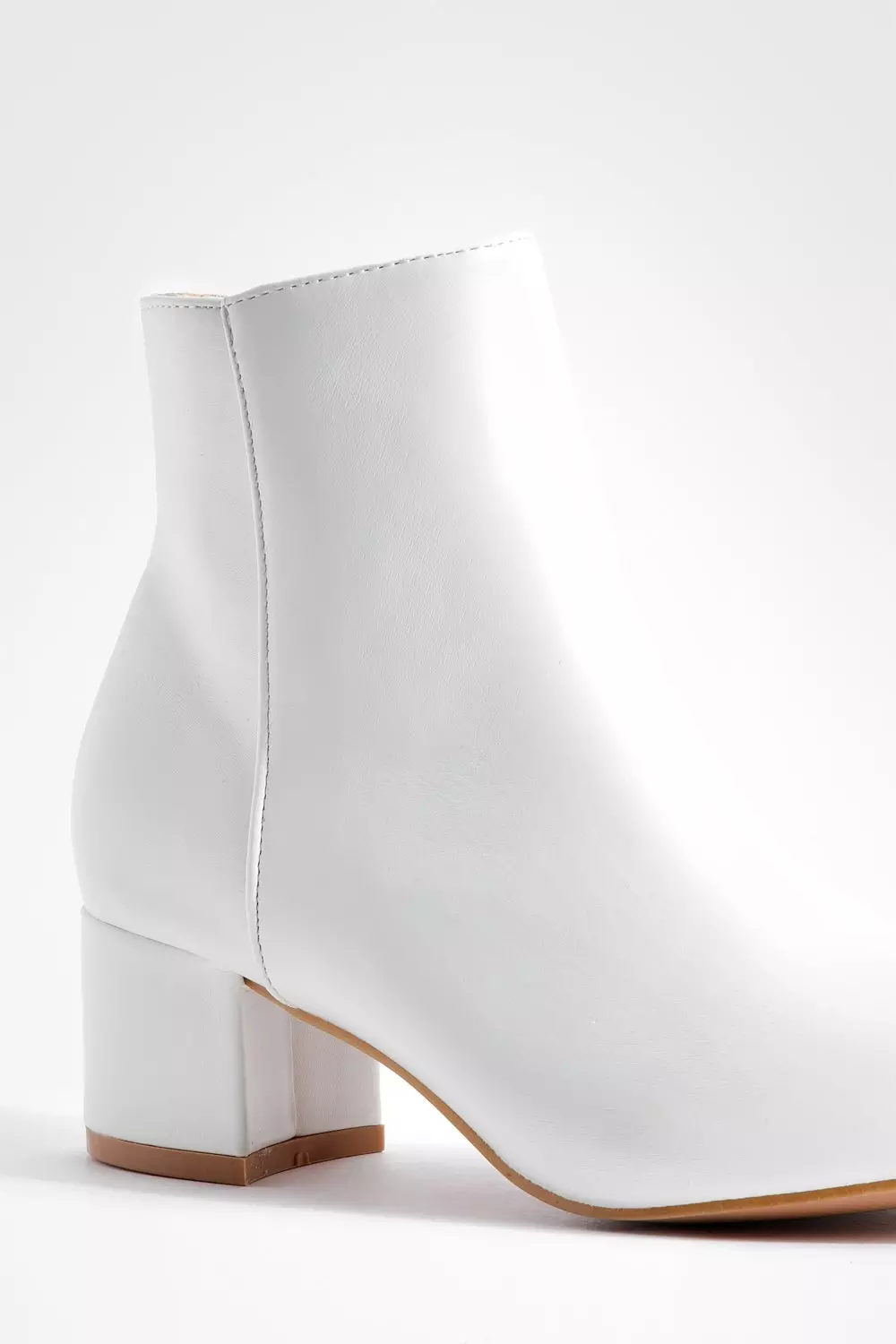 White Basic Block Heel Shoe Boots alternative image