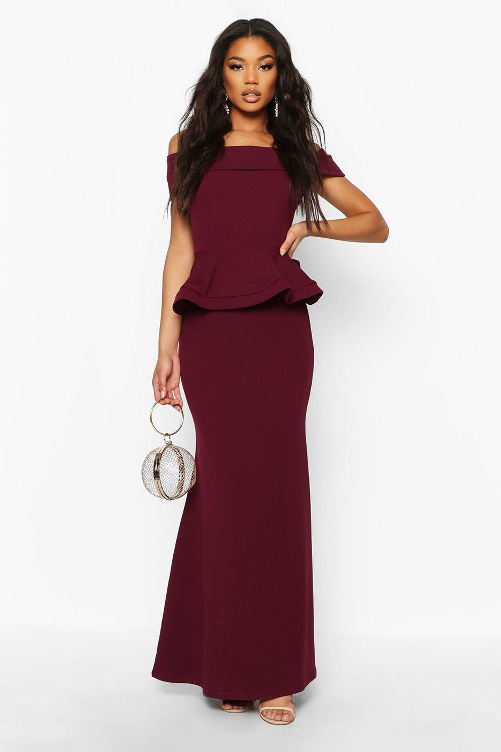 peplum maxi dress uk