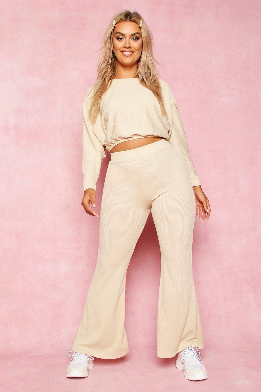 Stone Rib Fit and Flare Trousers image number 1