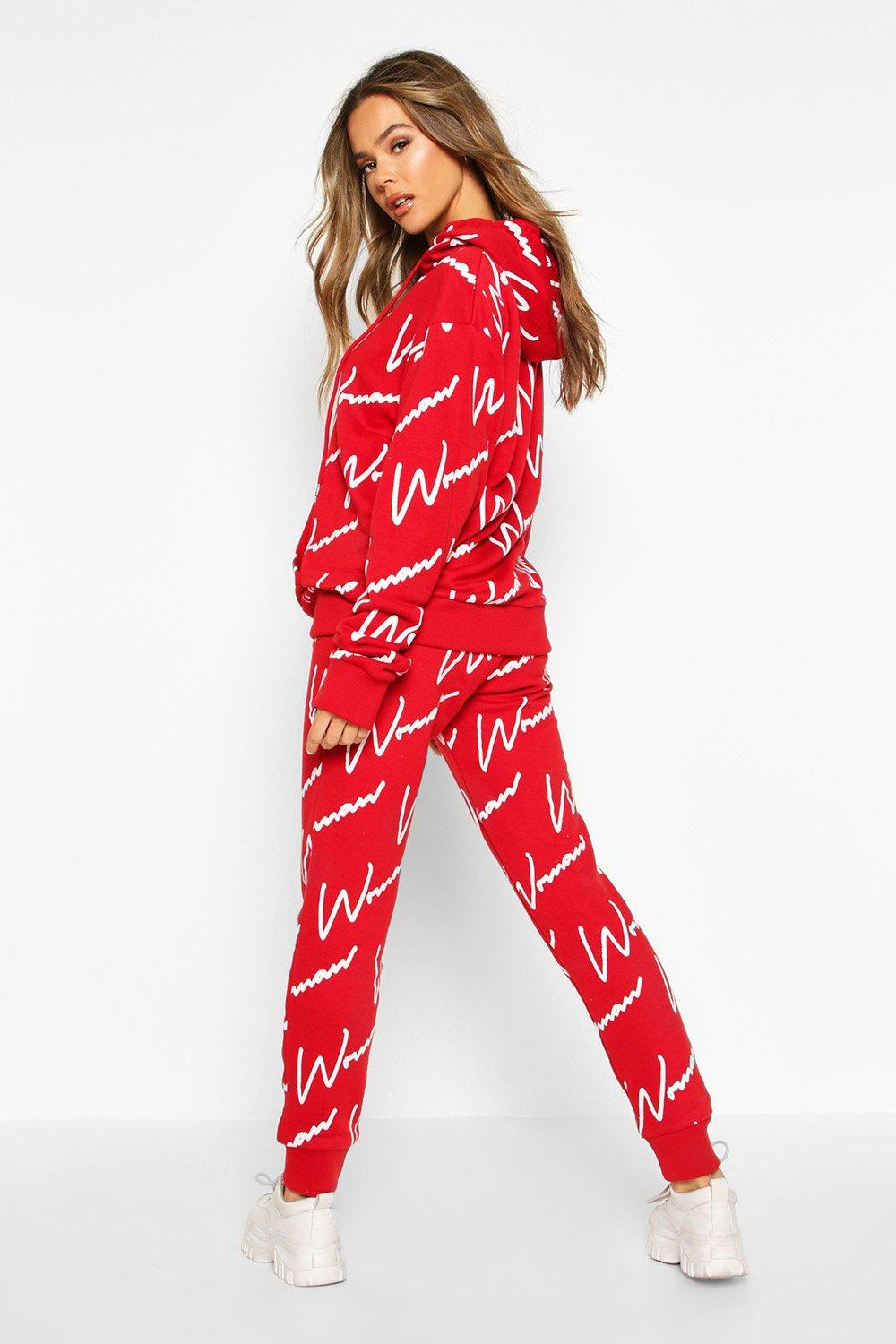 Boohoo 2024 red tracksuit