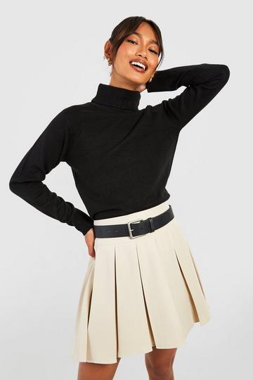 Pull en maille à col roulé black