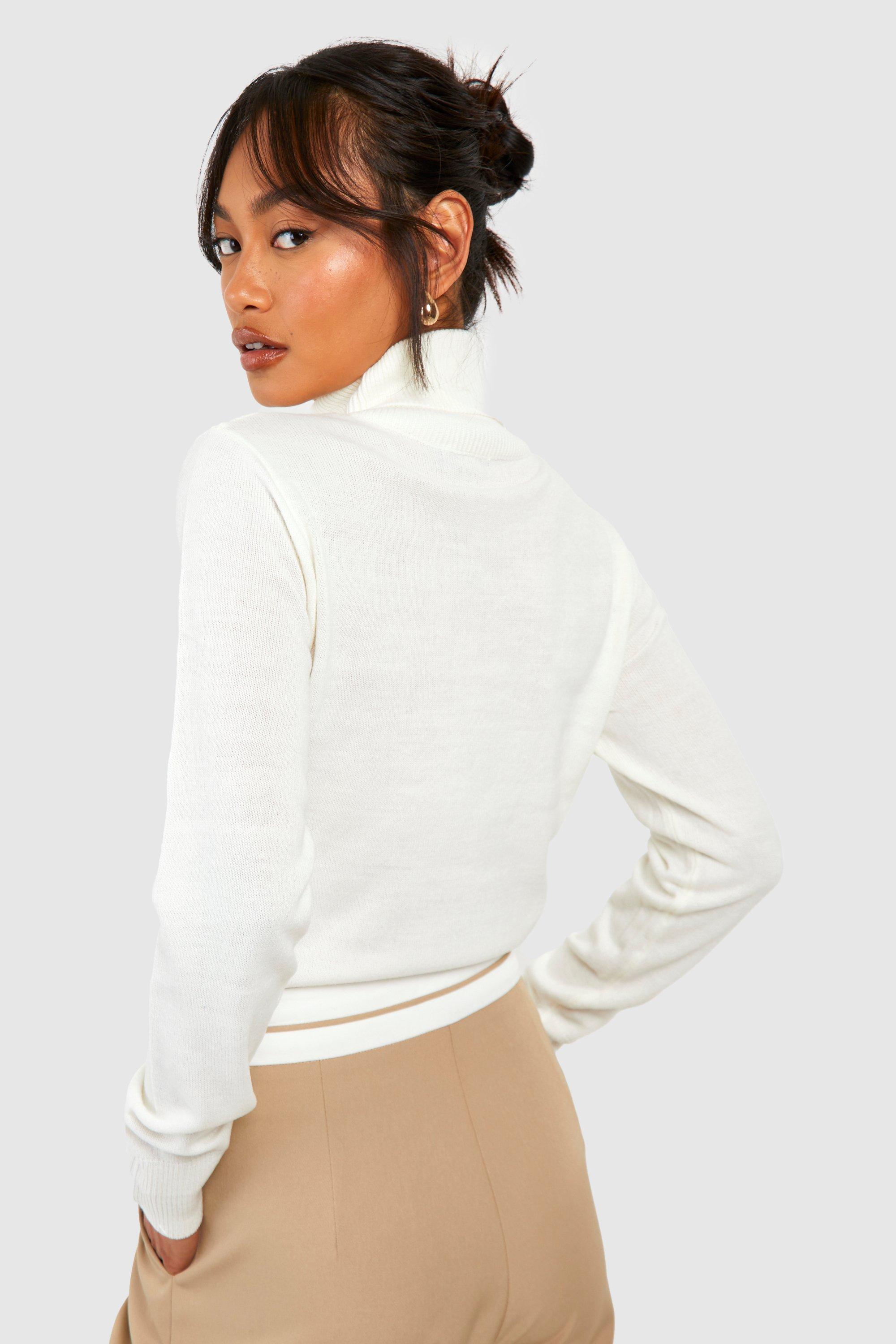 Boohoo 2024 white turtleneck