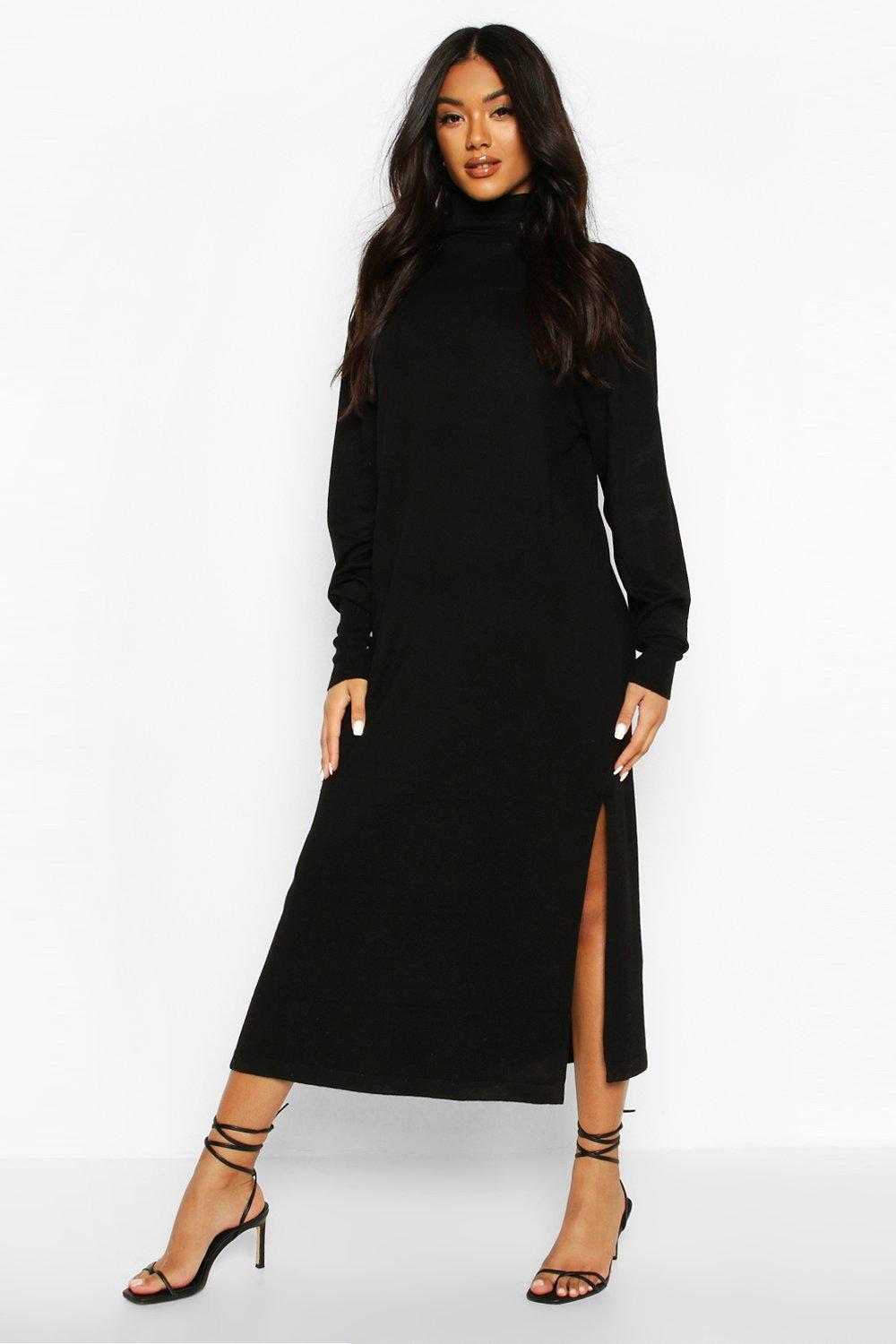 midi black jumper dress