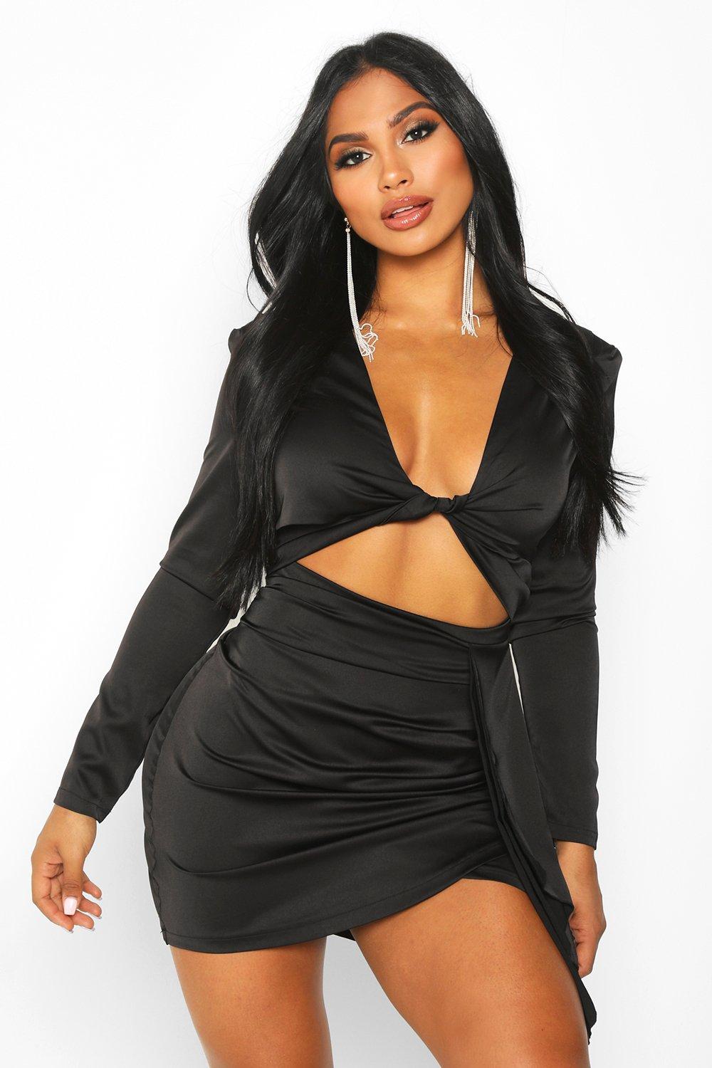 boohoo black cut out dress