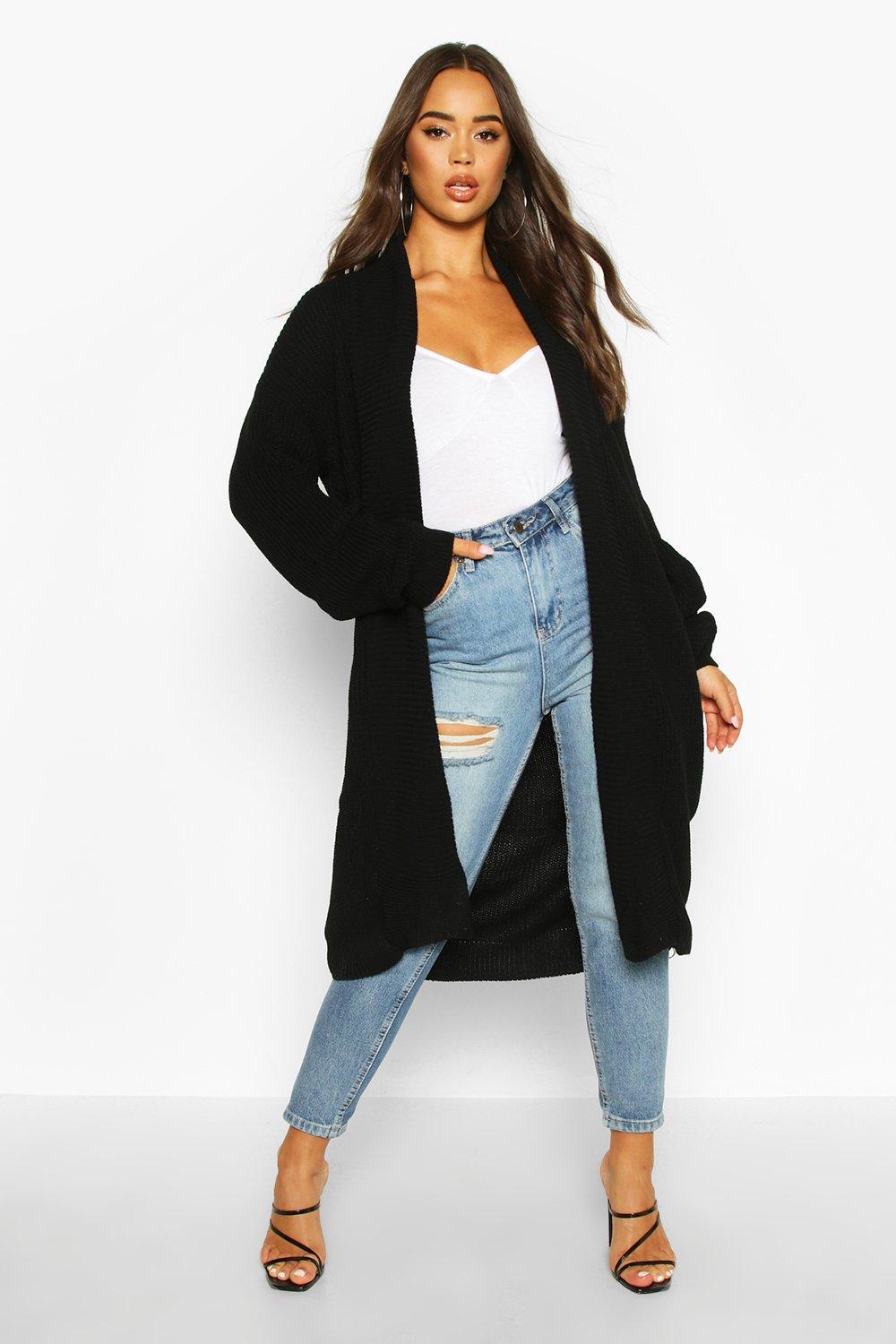 midi black cardigan