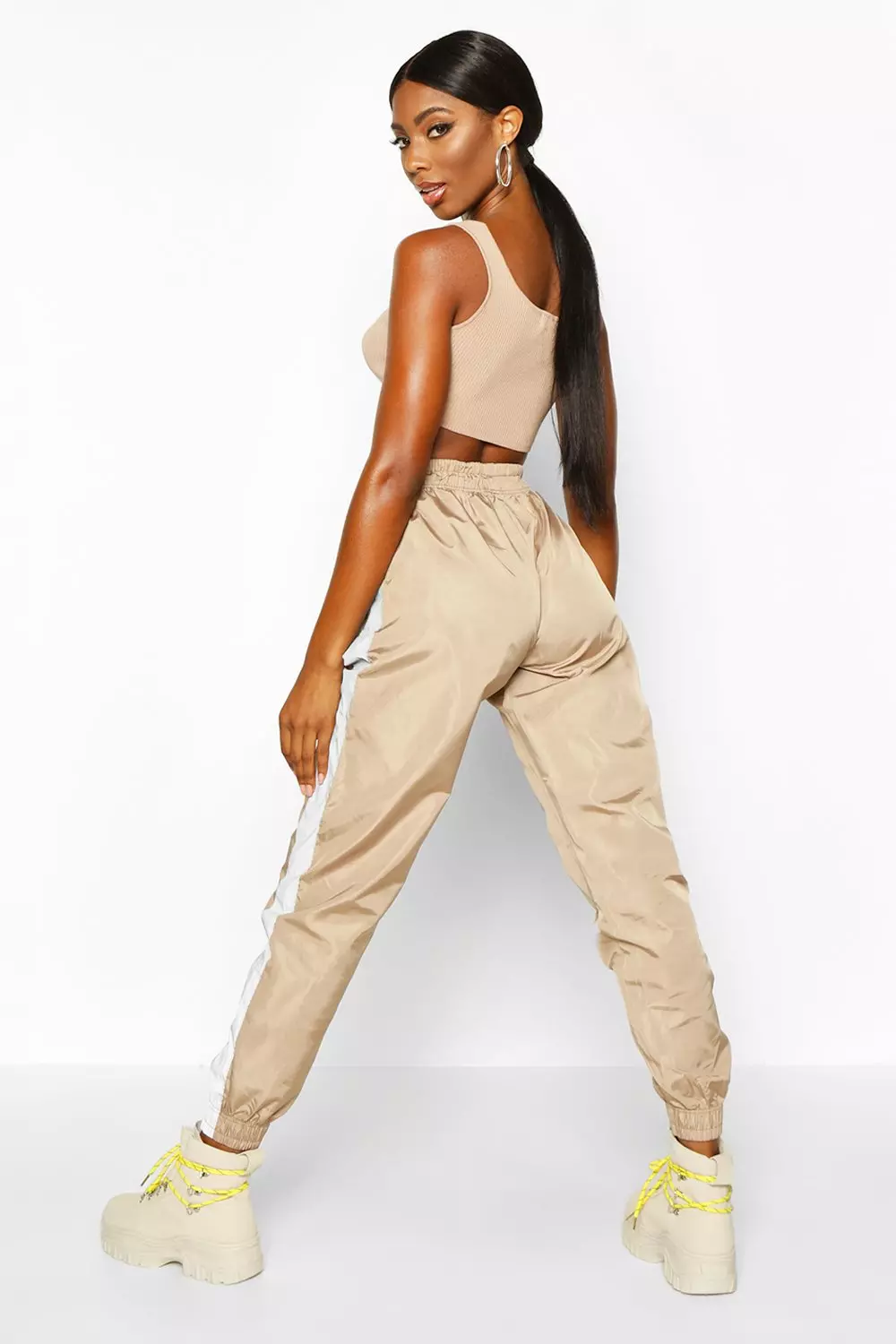 Black Reflective Panel Shell Joggers alternative image
