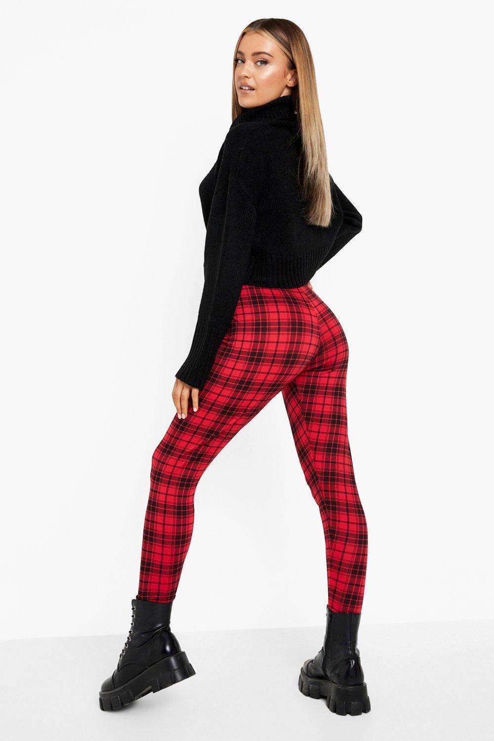 Red skinny jersey leggings