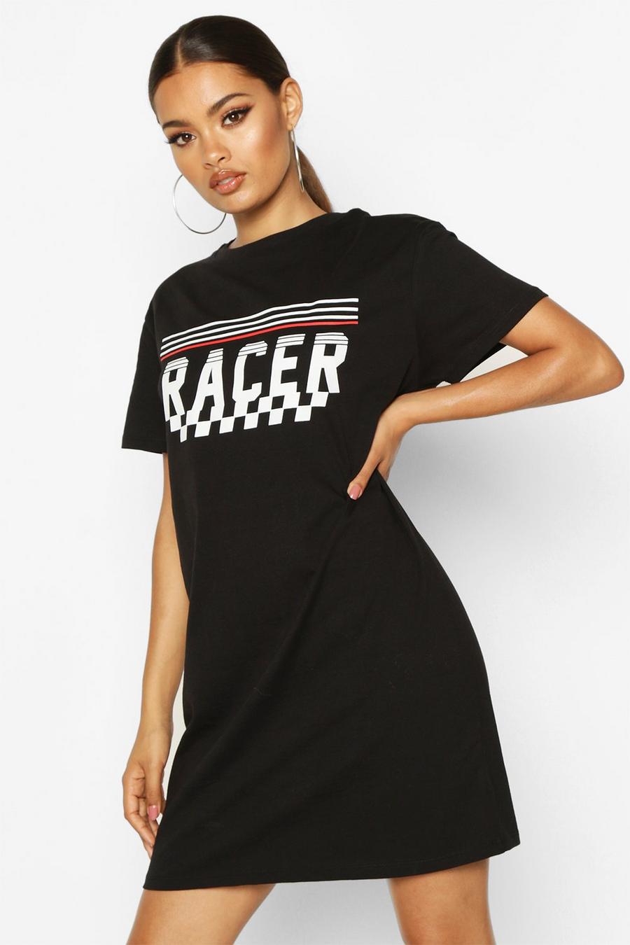 Vestido estilo camiseta con estampado Racer image number 1