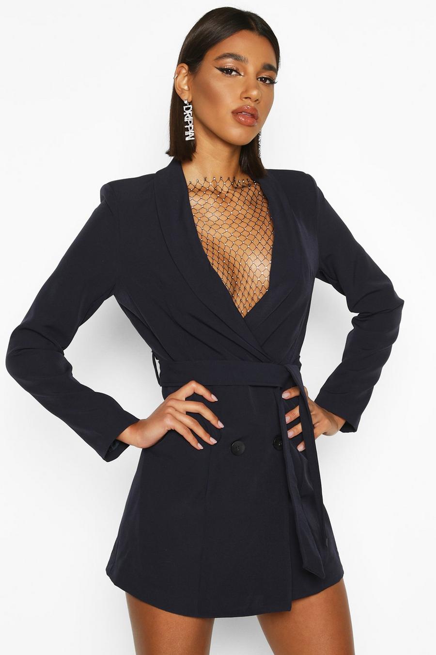 Double Breasted Belted Blazer Dress image number 1