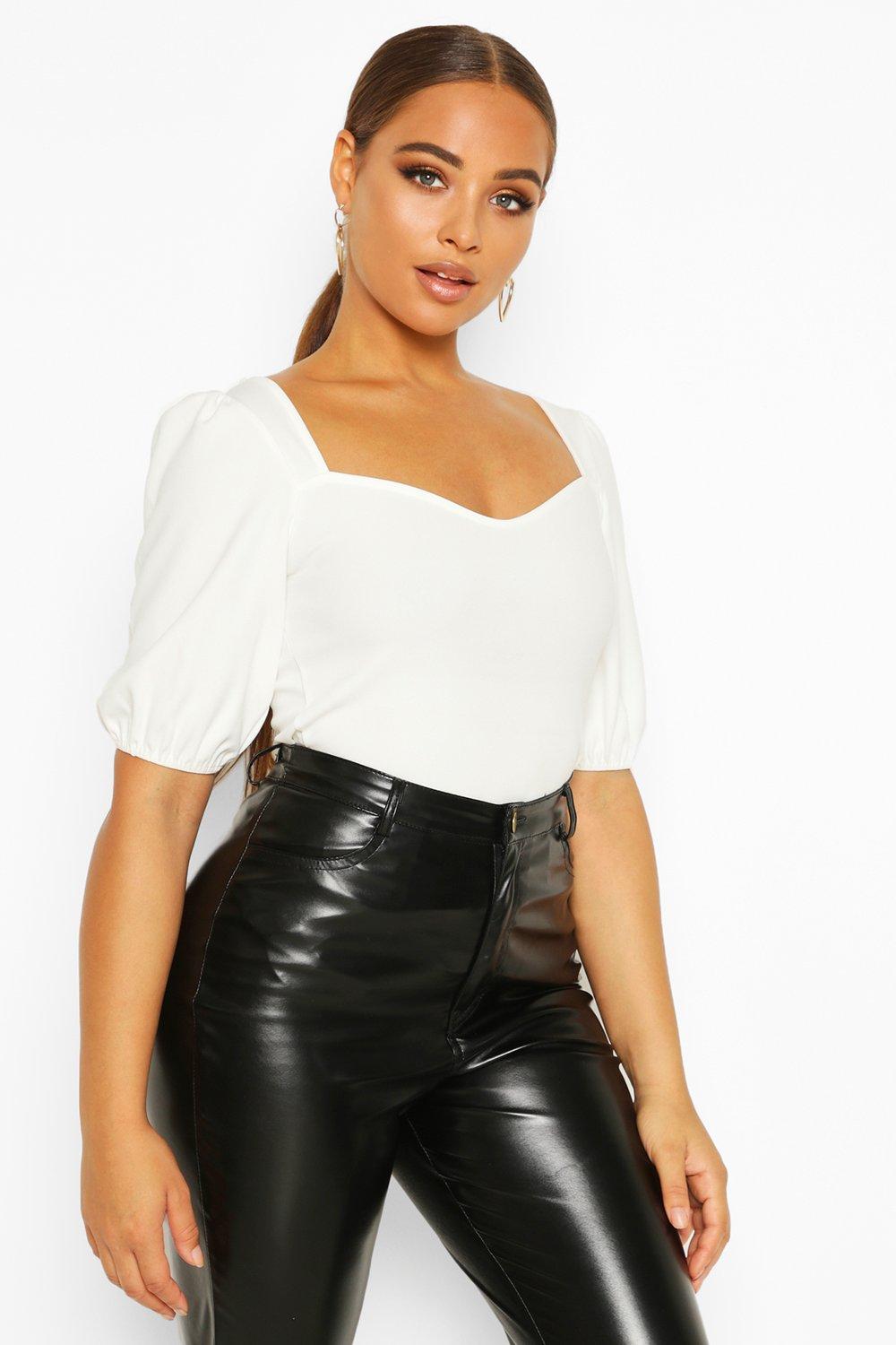 Puff sleeve top discount boohoo