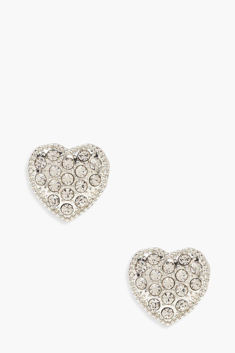 silver diamante stud earrings