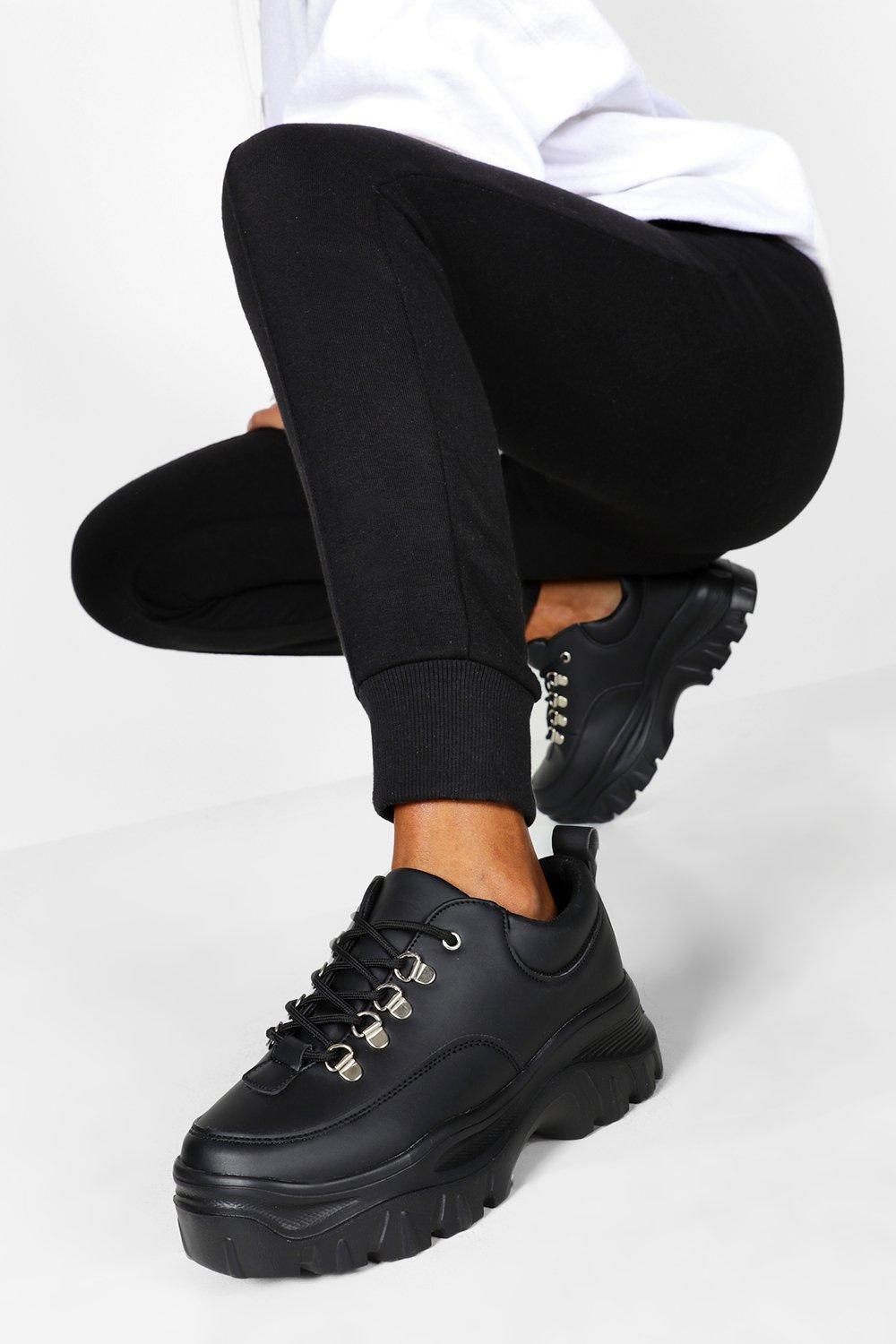 chunky all black trainers