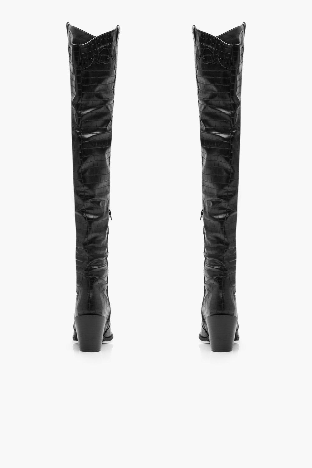 thigh high crocs boots