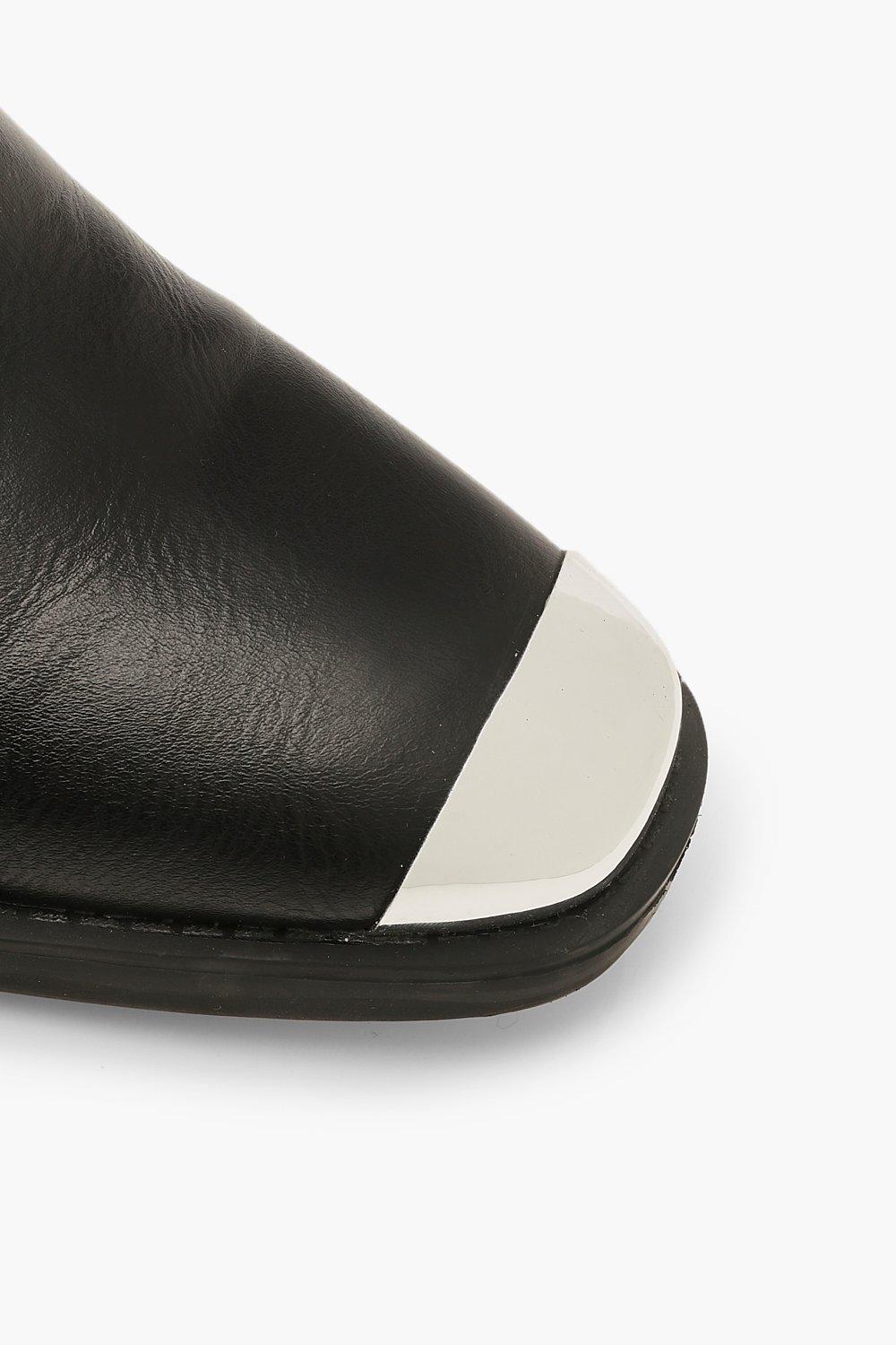 Santiags a talons carre et bout metallique