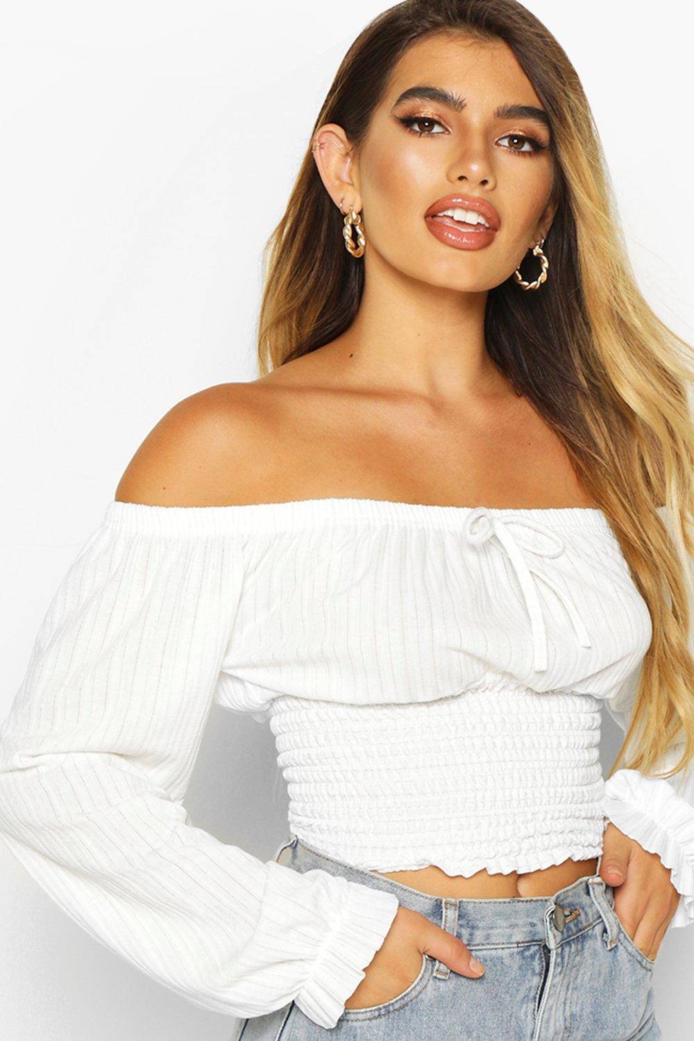 White off the shoulder gypsy clearance top