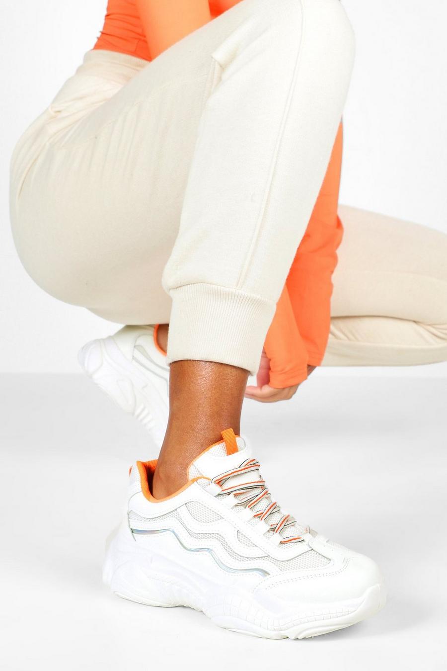 Lace Up Contrast Chunky Sneakers image number 1