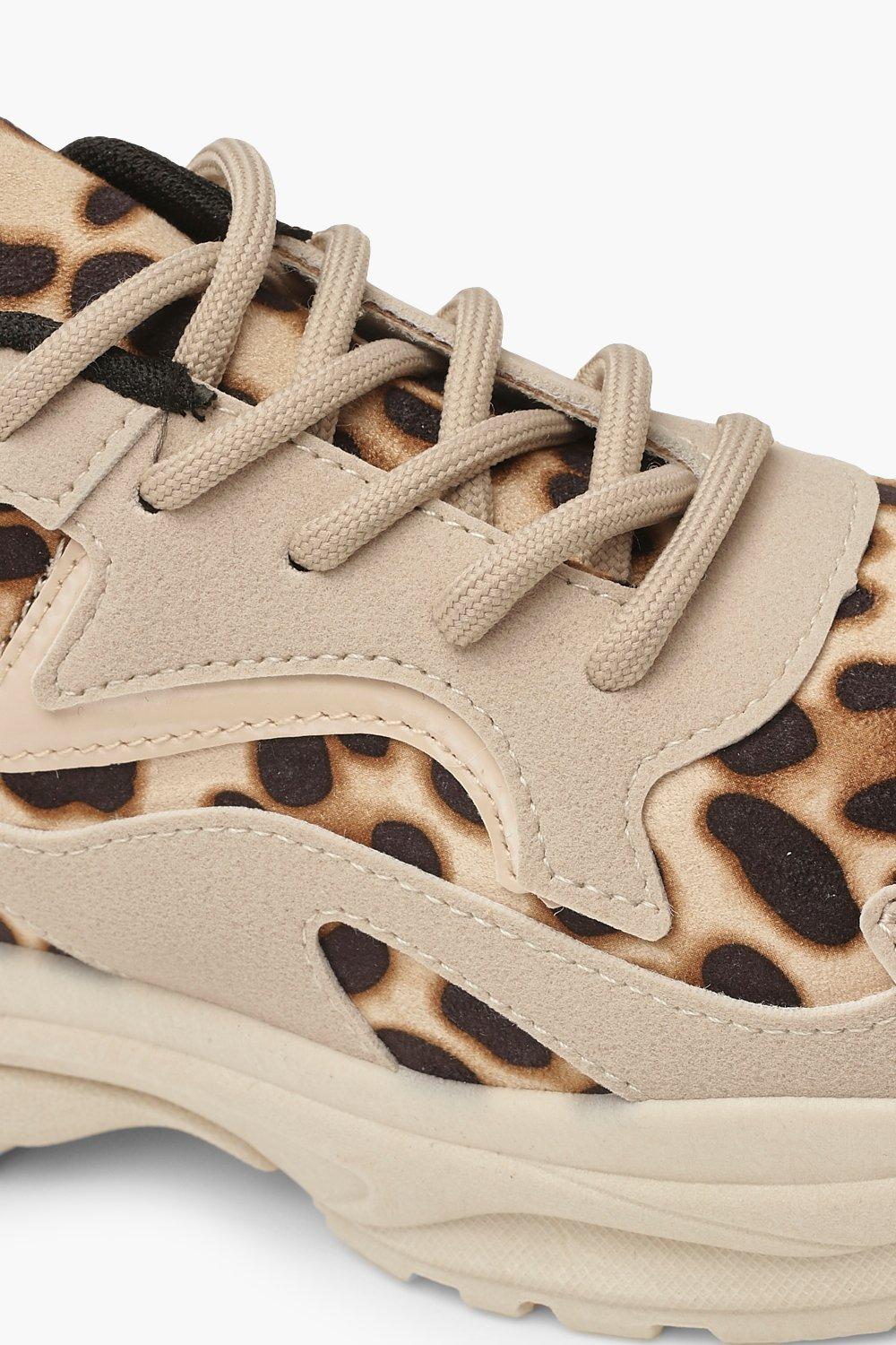 Leopard chunky sole trainers sale