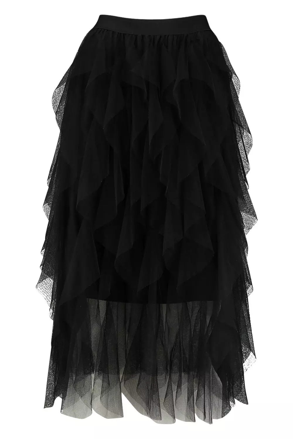 Black layered tulle shop midi skirt - laveta