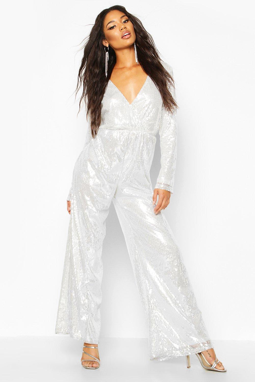 sequin jumpsuit boohoo