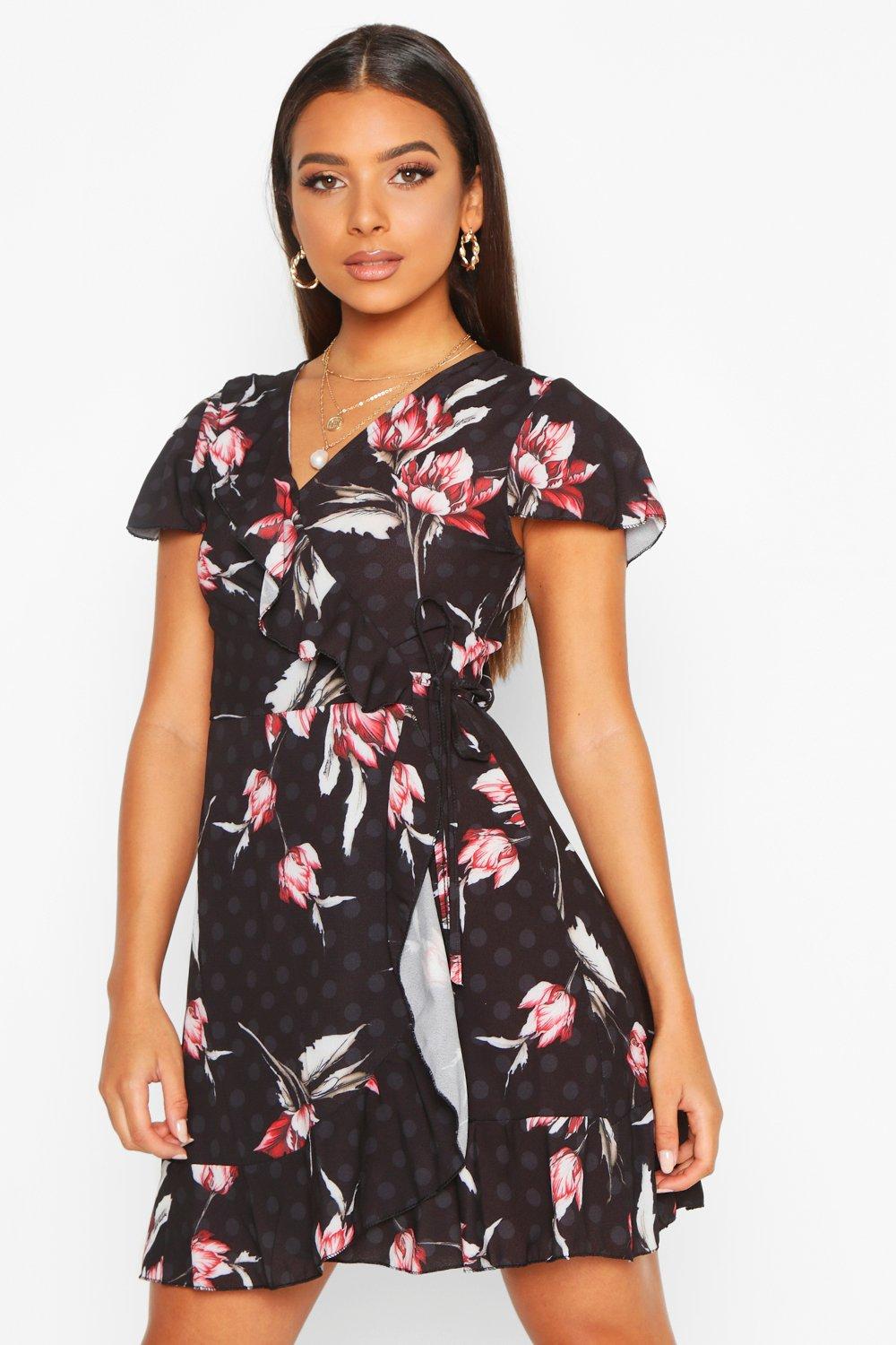 black mini tea dress