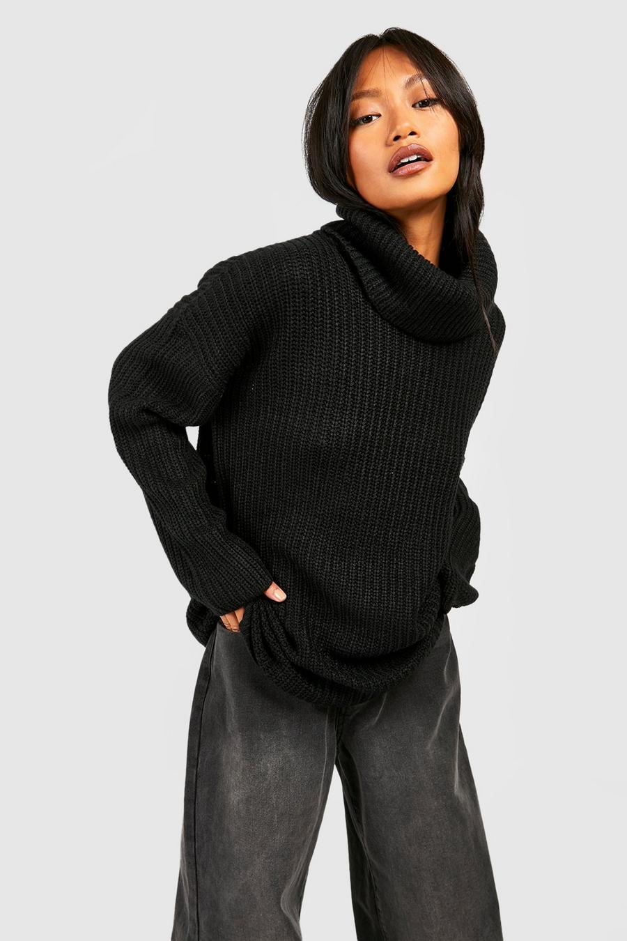 Black Turtleneck Oversized Sweater