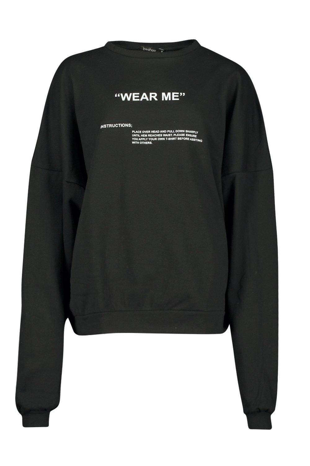 black slogan sweatshirt