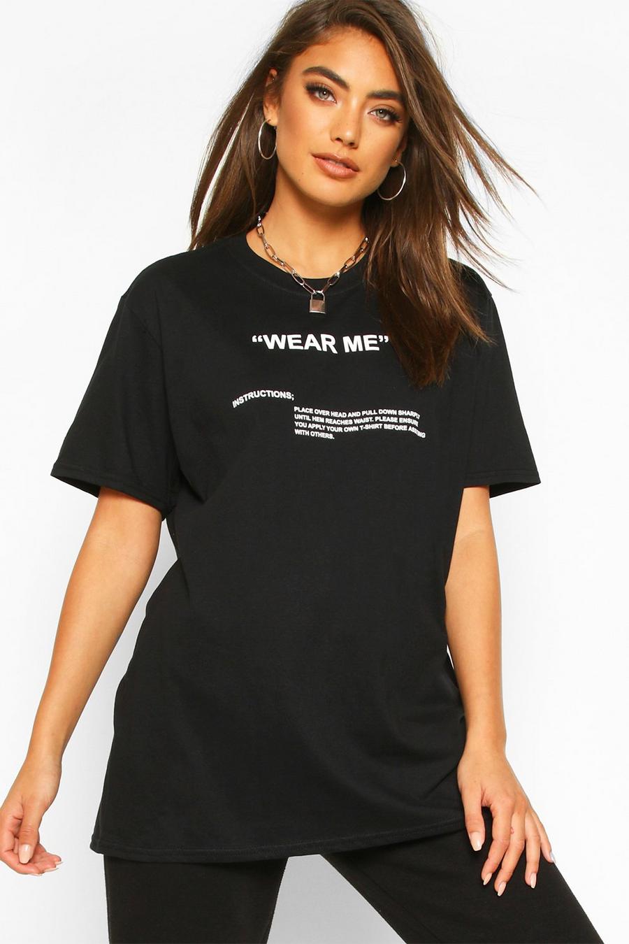 Wear Me Graphic Slogan Print T-Shirt image number 1