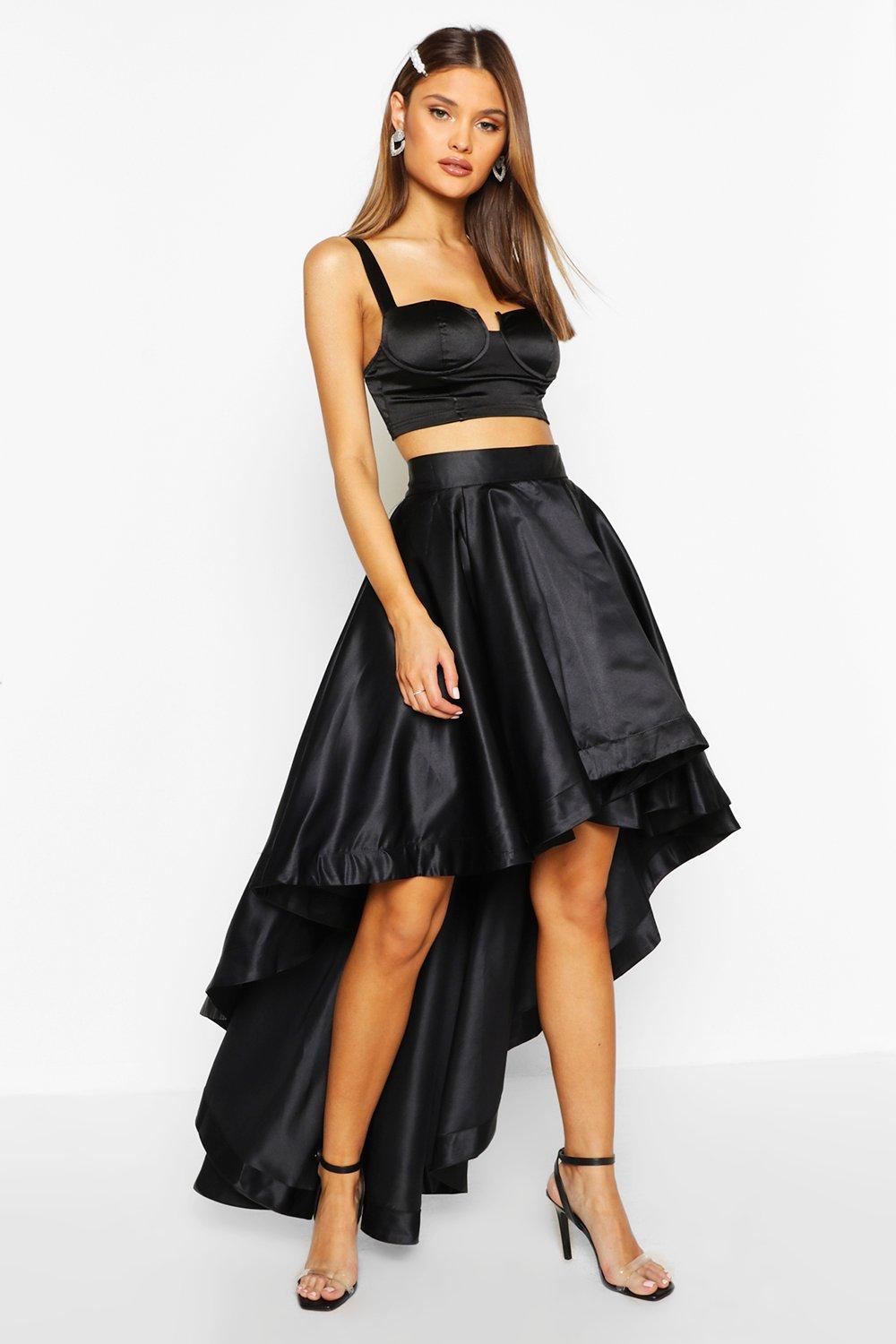 boohoo satin skirts