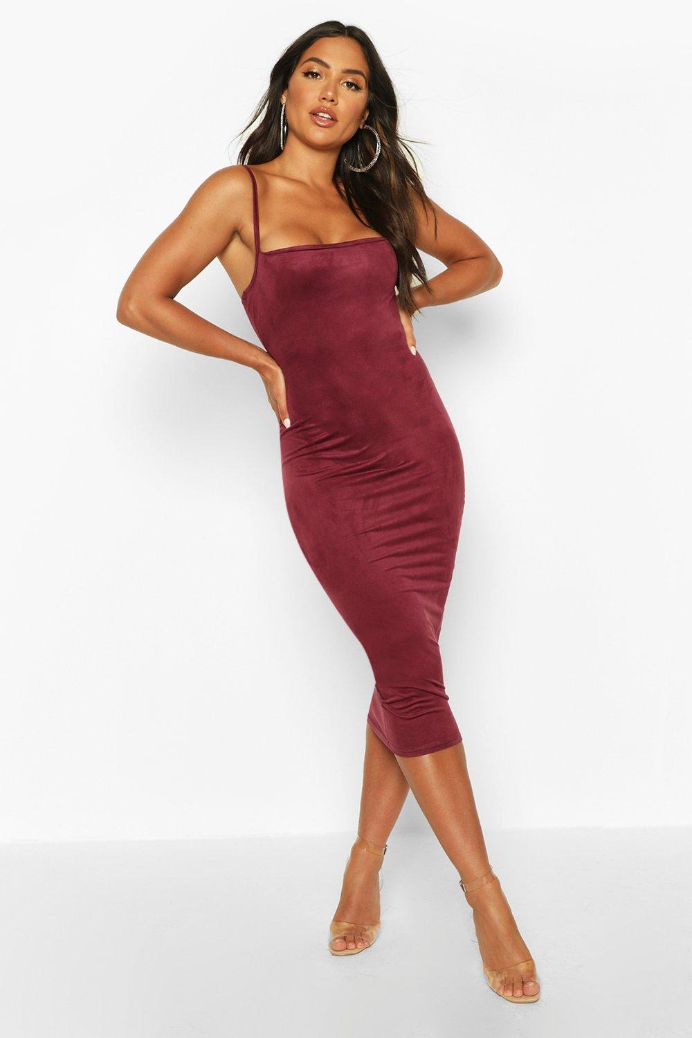 boohoo suede dress