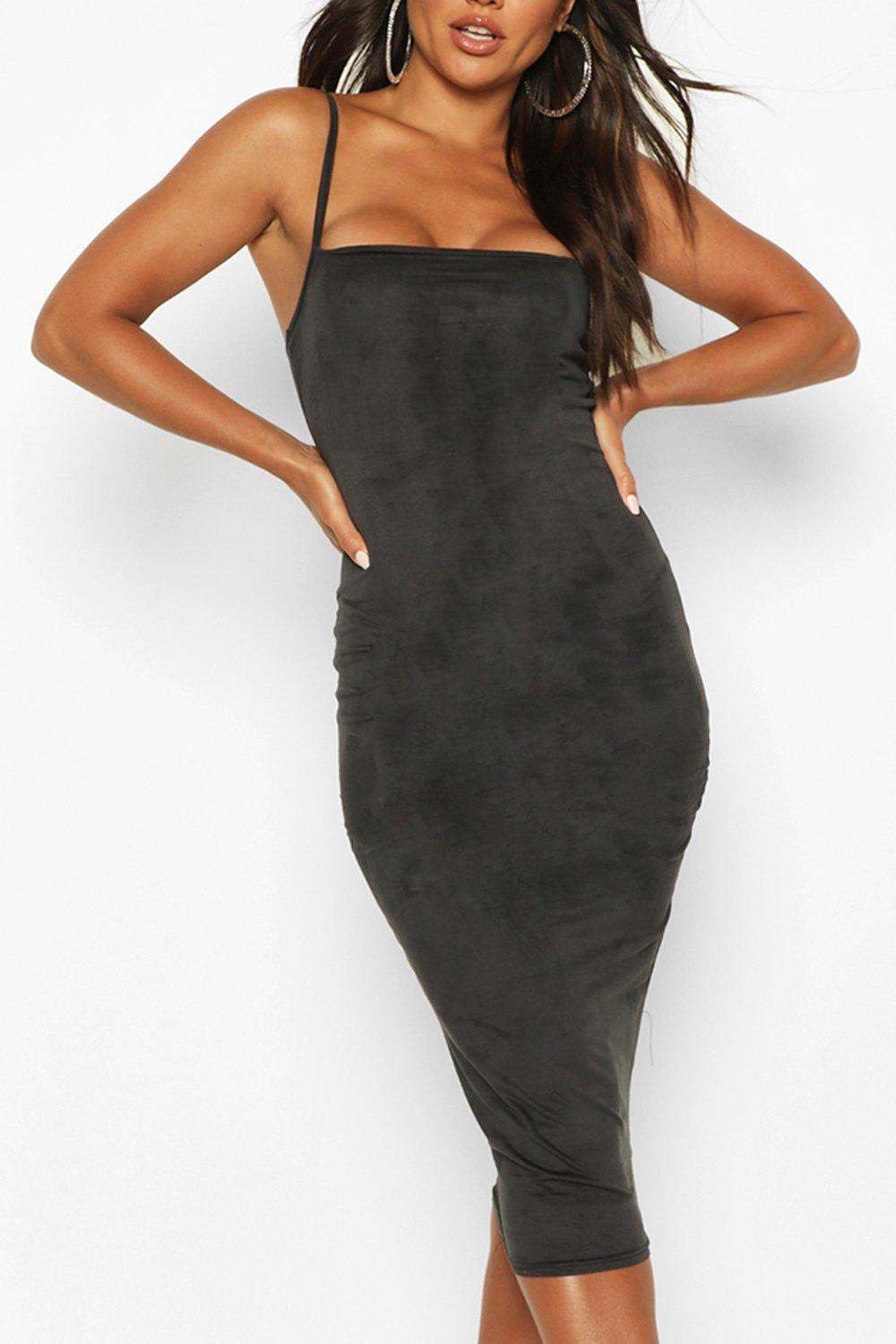 boohoo suede dress