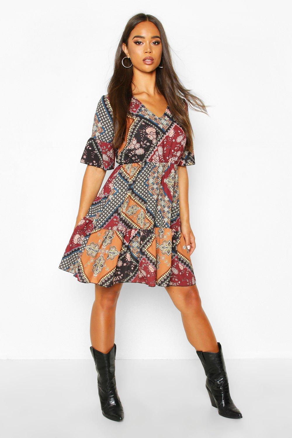 boohoo paisley dress