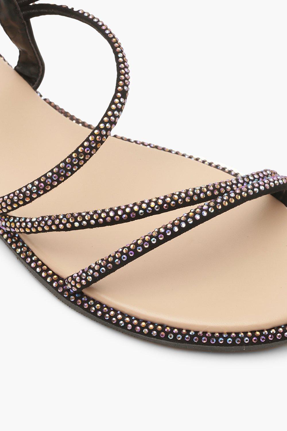 Diamante strappy sandals sale