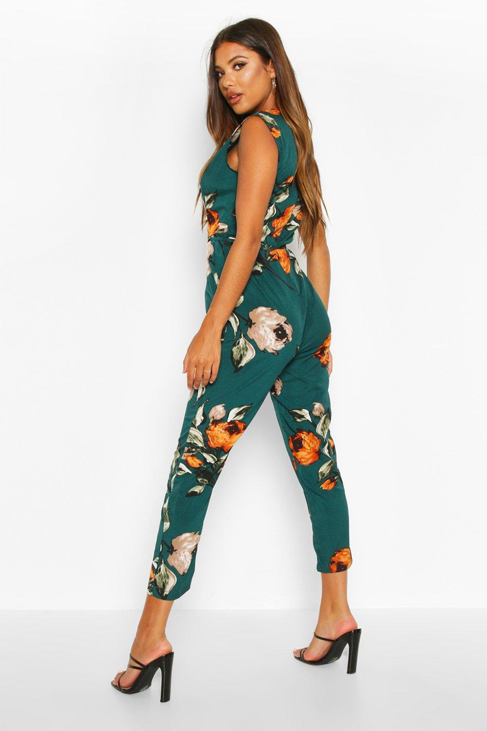 green wrap jumpsuit