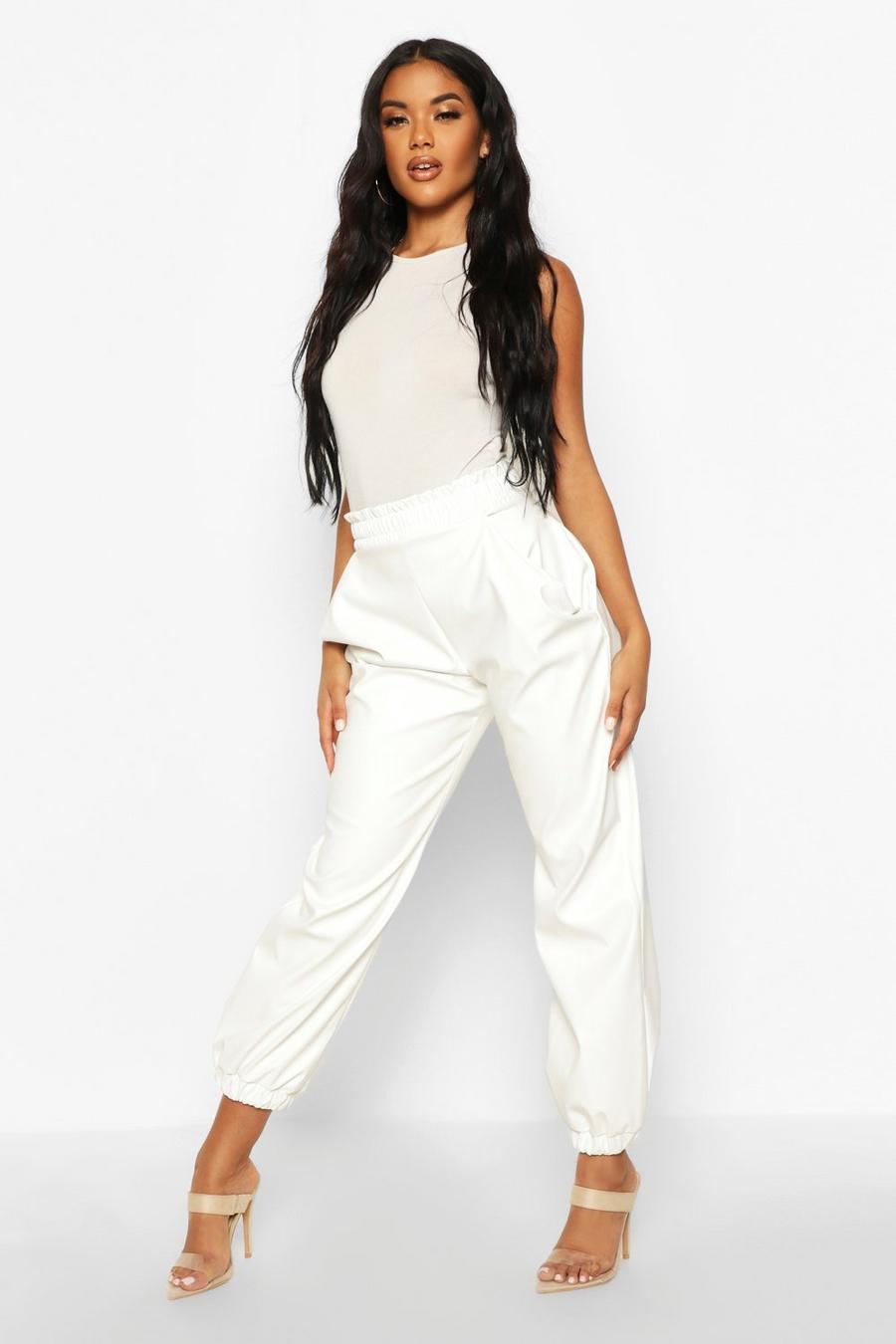 Elasticated Waist Faux Leather Jogger image number 1