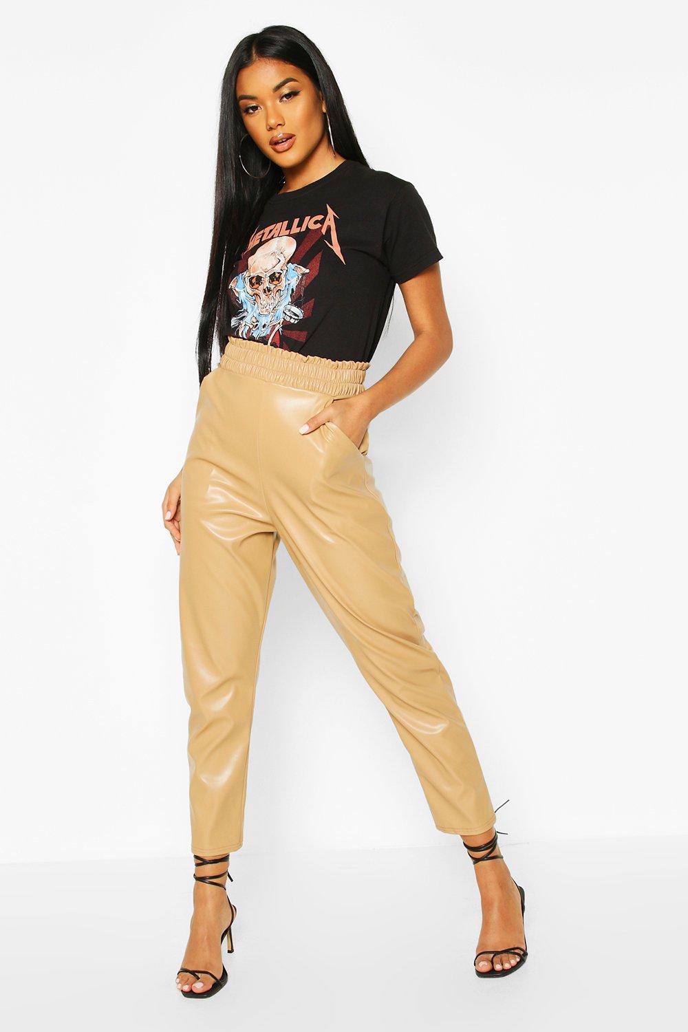 boohoo leather joggers