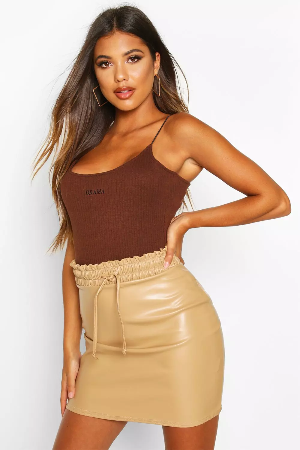 Elasticated waist leather mini skirt store