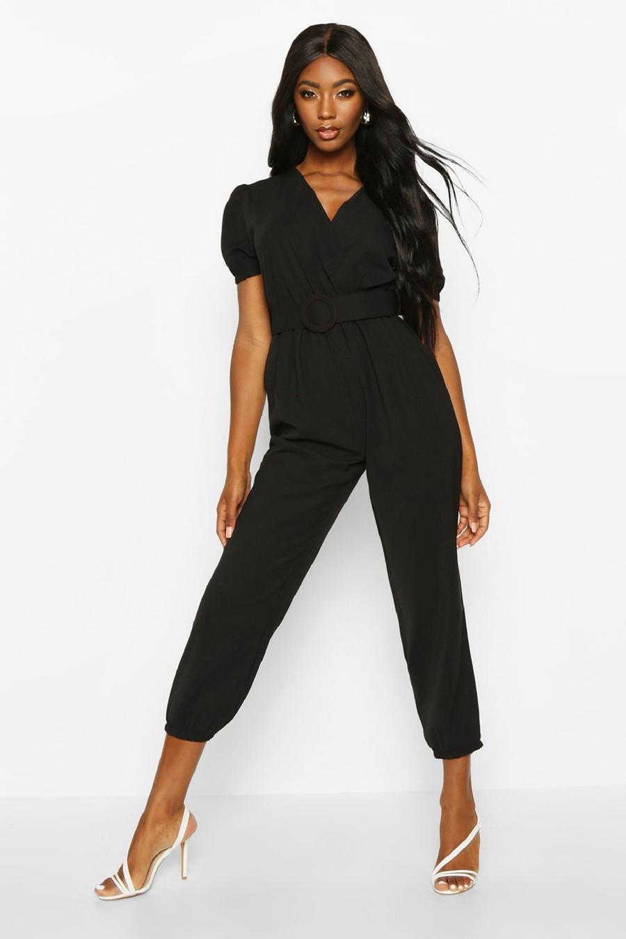 Self Fabric Belted Jumpsuit image number 1