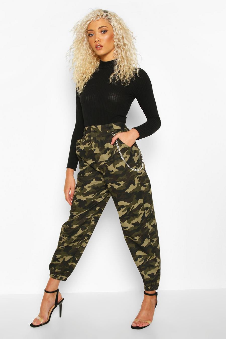 Camo Chain Side Cargo Pants image number 1