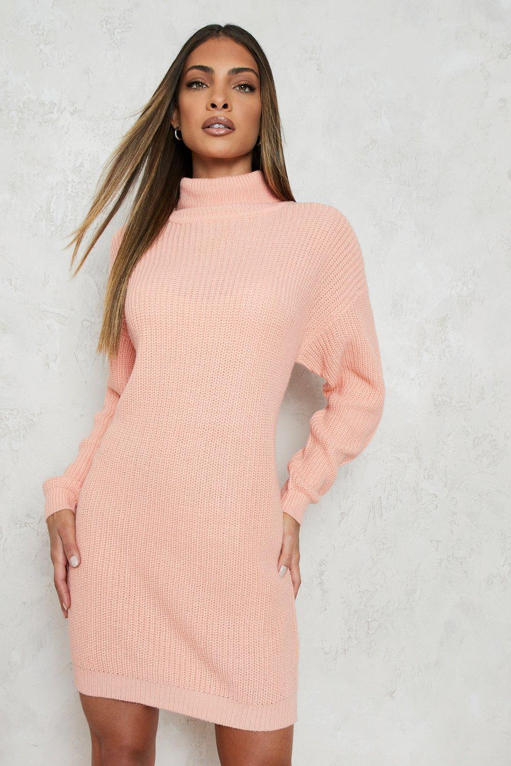 turtleneck knit sweater dress