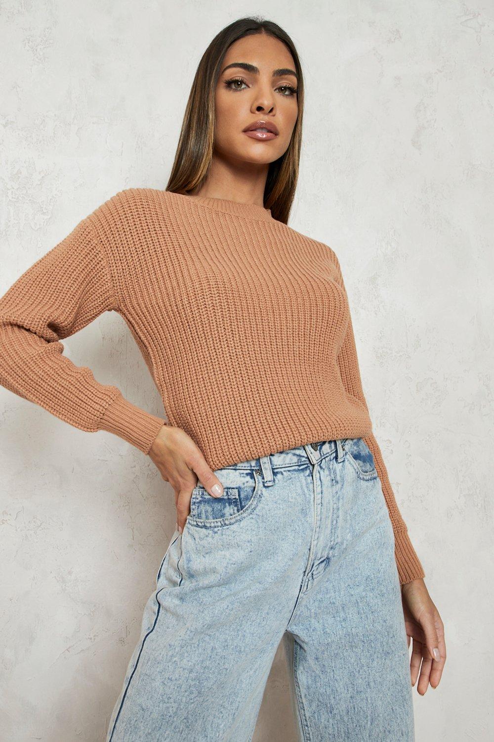 Cropped fisherman outlet jumper