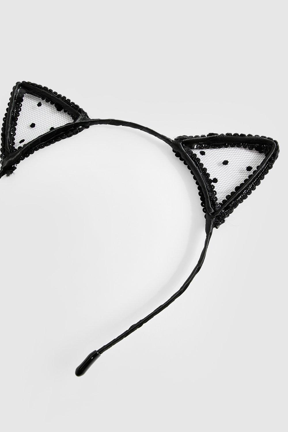 Orecchie da gatto di Halloween in rete plumetis