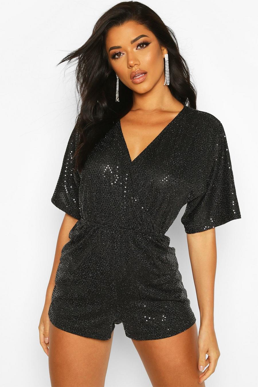 Sparkle Wrap Front Playsuit image number 1