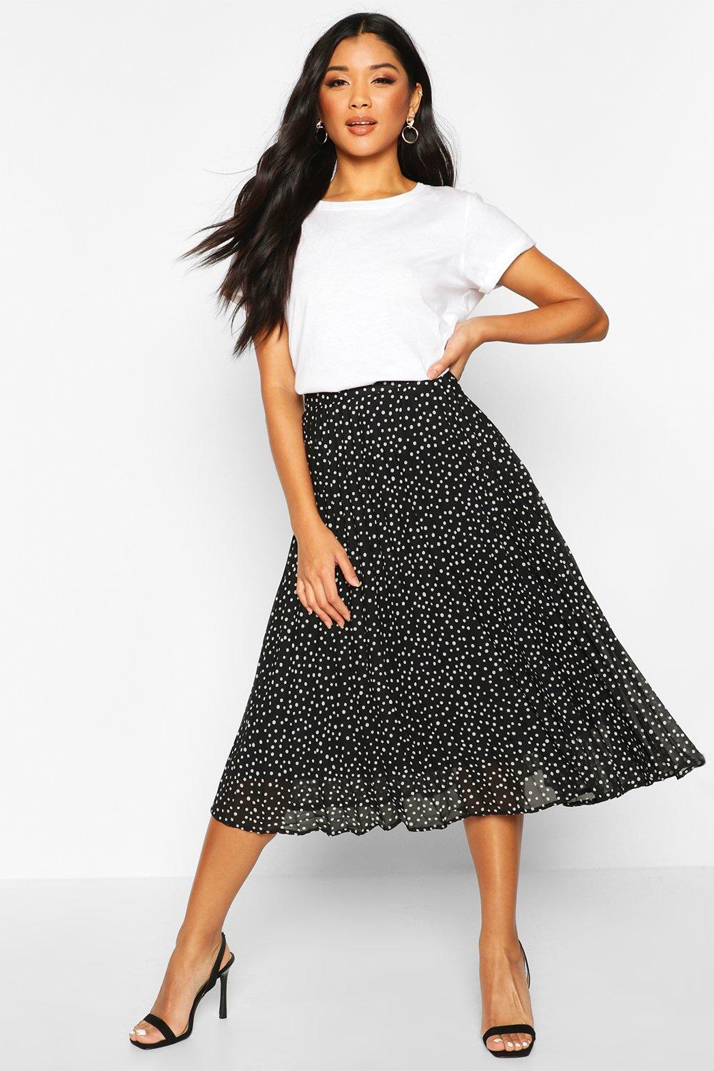 Polka dot midi outlet skirt