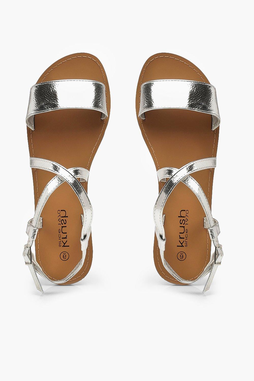 Silver on sale sandals boohoo