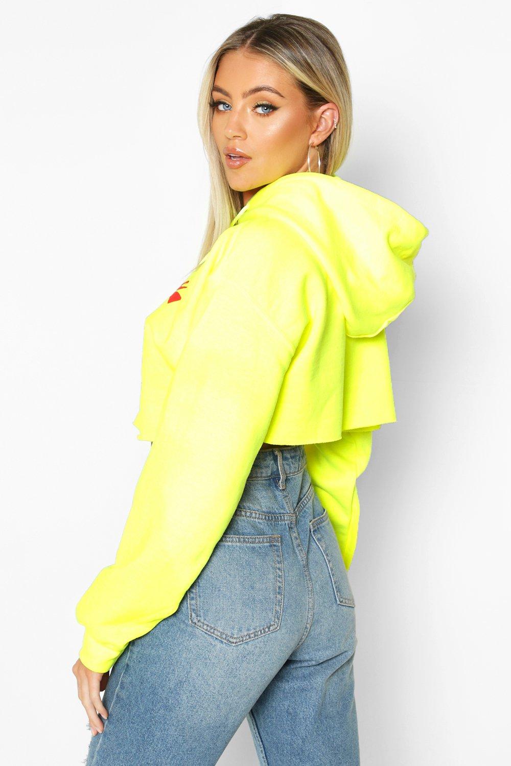 Cropped shop neon hoodie